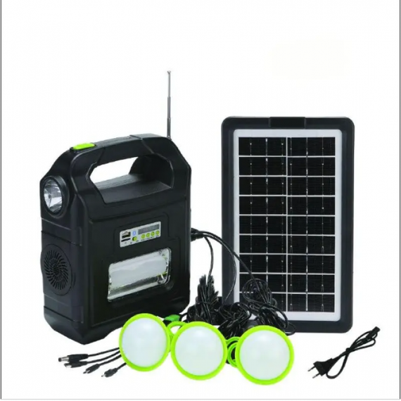 Портативная cолнечная автономная система Solar Light DT-9026 панель походны фонарь радио повербанк