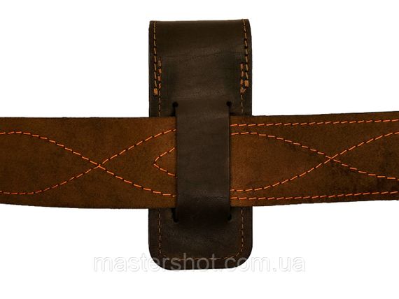 Чохол-В для складного ножа ліхтарика з кнопкою XL шкіра велюр коричневий | Зображення 2