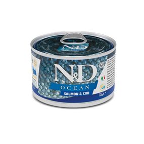 Вологий корм Farmina N&D Grain OCEAN SALMON & COD ADULT MINI для собак дрібних порід, з лососем і тріскою, 140