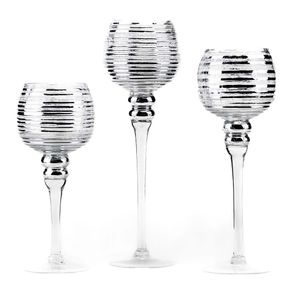 Декоративные подсвечники Silver spirals в наборе 3 шт 30 см 35 см 40 см
