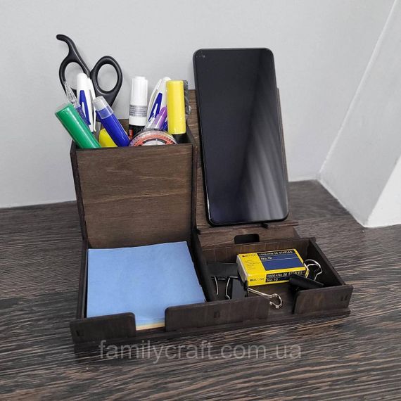 Органайзер офисный настольный для канцелярии с подставкой для телефона | Зображення 4