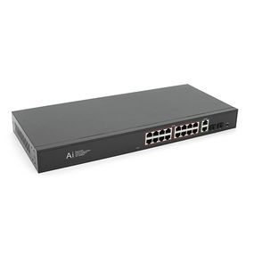 POE комутатор гігабітний Merlion 16 POE + 2 RJ45 + 2 SFP 10/100/1000 вбудований блок живлення 52V 4.8A