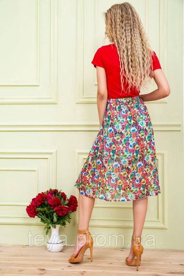 Літнє мідіплаття червоного кольору в принт розмір XS FA_001457 | Зображення 3