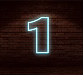 Неоновий світильник Цифра один 225х355 acr-n000072