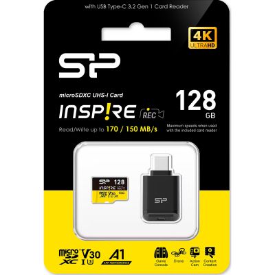 Карта памяти Silicon Power 128GB microSDXC class 10 UHS-I U3 V30 A1 Inspire (SP128GBSTXLV3V1NSP) | Зображення 3