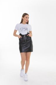 Юбка из эко-кожи 4Profi черная размер XS 24406