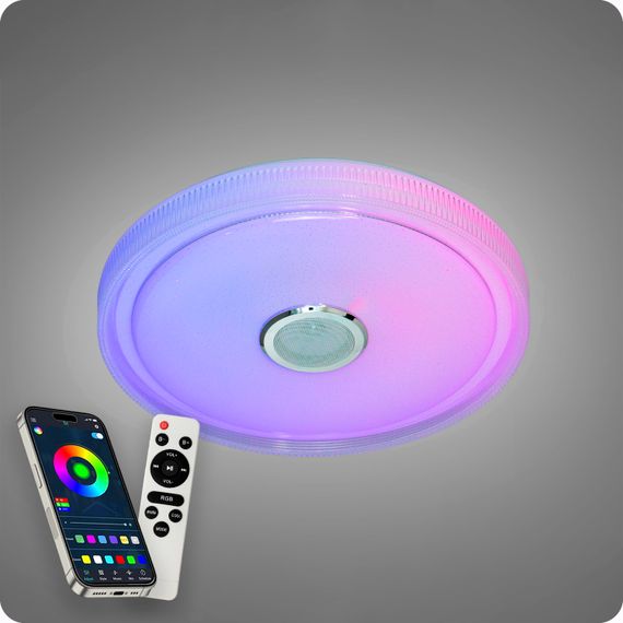 Люстра світлодіодна 517 Dlight RGB з пультом і  колонкою 80Вт Білий (02165) | Зображення 1