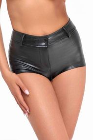 Шортики Noir Handmade F318 Wild crocodile printed wetlook shorts Чорні S