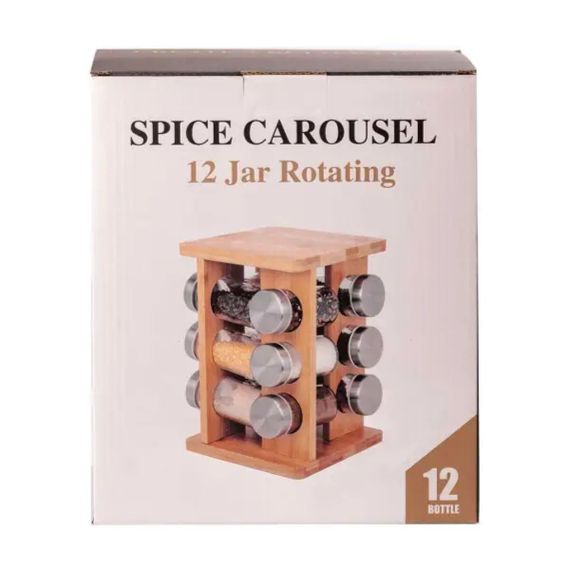 Набор для специй на деревянной подставке 12 предметов по 100 мл HP531B6612Z | Зображення 4