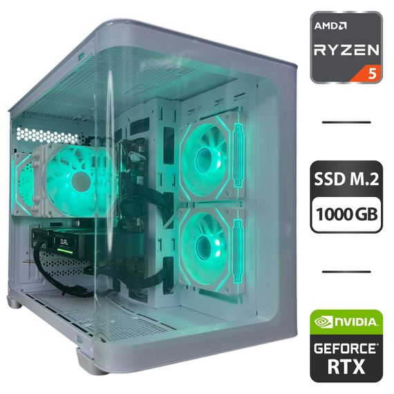Збірка на замовлення: ігровий ПК AeroCool P300C Tower / AMD Ryzen 5 8400F (6 (12) ядер по 4,2 - 4,7 ГГц) / 32 ГБ DDR5 / 1000 ГБ SSD M.2 / nVidia GeForce RTX 5060, 8 ГБ GDDR7, 128-bit / 650 Вт