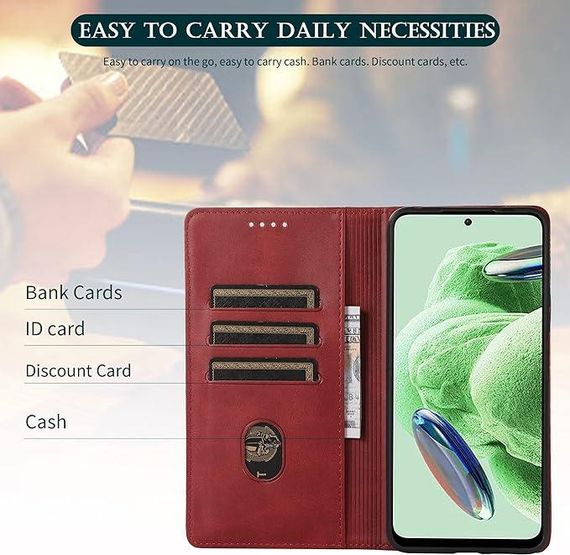 Чохол-книжка із загартованим склом, Гаманець зі штучної шкіри Магнітний фліп-гаманець для Xiaomi | Зображення 5