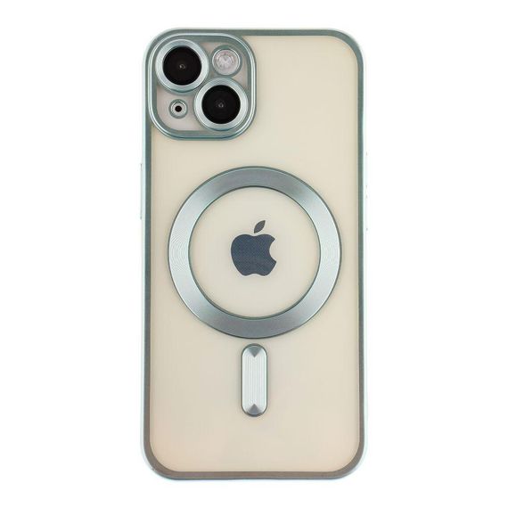 Чехол TPU Metallic Chrome з повним захистом камери with Magsafe для Iphone 14 Цвет Chrome Синій | Зображення 5