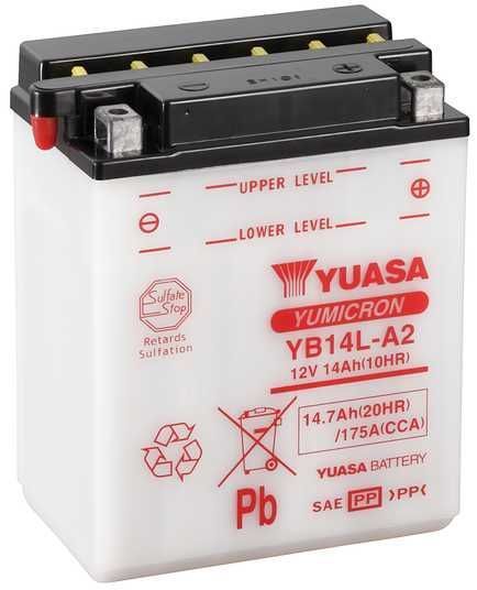 Аккумулятор МОТО Yuasa 12V 14,7Ah YuMicron Battery YB14-A2 (сухозаряжений)