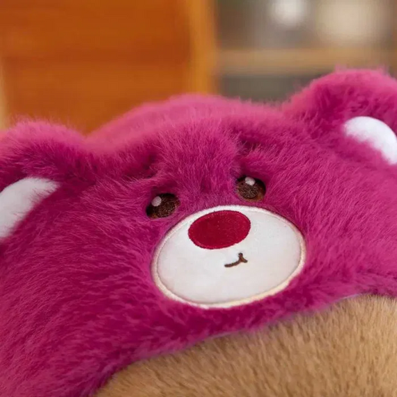 Плюшева Капібара в шапці ведмедика Лотсо, 41 см, іграшка подушка обіймашка капібара | Зображення 6