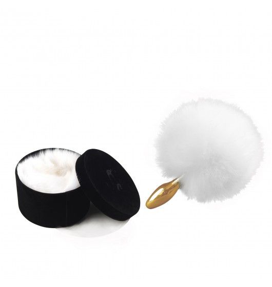 Анальная пробка в виде хвоста кролика Upko Rabbit Fur Bunny Tail Small Butt Plug из кроличьего меха sexstyle