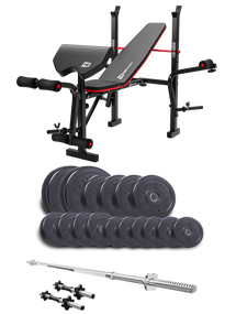 Набор Elitum Titan 68кг со скамьей HS-1055 Pro, штангой и гантелями