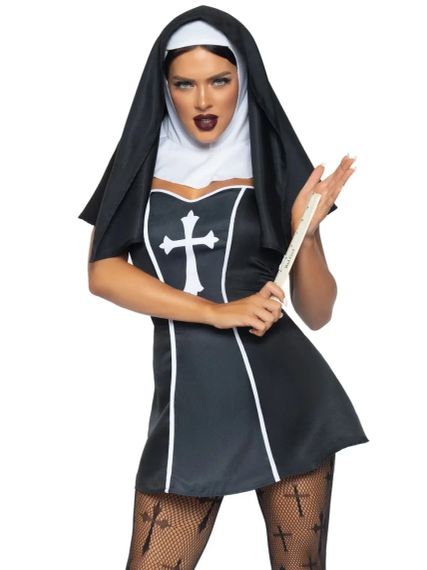 Костюм черниці Leg Avenue, М, Naughty Nun 2 предмети, чорний sexstyle