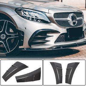 Накладки на Передний Бампер V2 (для C43 AMG 2019-2021, Карбон) для Mercedes C-сlass W205