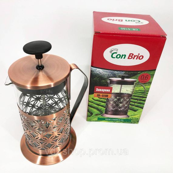 Френч-прес для кави до кавоварки, Стильний скляний заварювальний чайник, Багаторазовий френч-прес WC-61 | Зображення 9