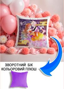Подушка плюшева Мерч Крафт Дизайн з принтом аніме нанами томое бузковий плюш квадратна 33х33 см