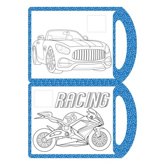 Детская раскраска "Авто-Мото" РМ-68-05, 16 наклеек | Зображення 1