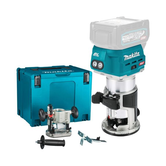 Фрезер акумуляторний з набором аксесуарів Makita RT001GZ18 (6/8 мм, 10000-31000 хв-1, BL, XGT, без акумулятора та зарядного пристрою)