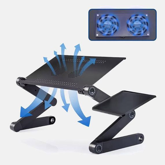 Складной столик с активным охлаждением для ноутбука трансформер переносная подставка Laptop Table T8 | Зображення 3