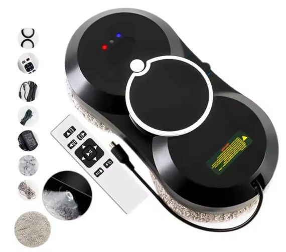 Робот для мойки окон NEW Glass Cleaning Robot с пультом дистанционного управления черный