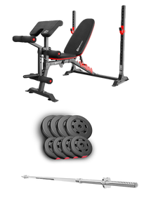 Набір Hop-Sport Premium 39кг з лавою HS-1095 та штангою