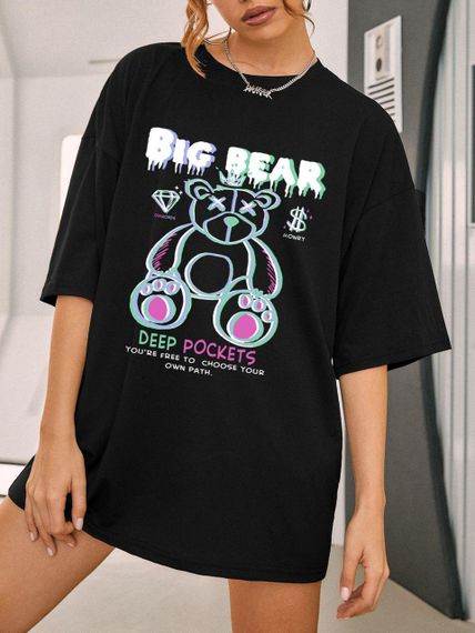 Футболка жіноча з принтом повсякденна L Чорний