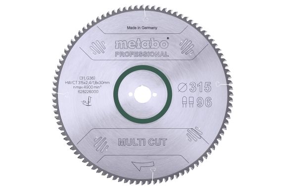 Диск пильний Metabo "multi cut - professional" 315x30 Z96 FZ/TZ 5°neg. (628226000)