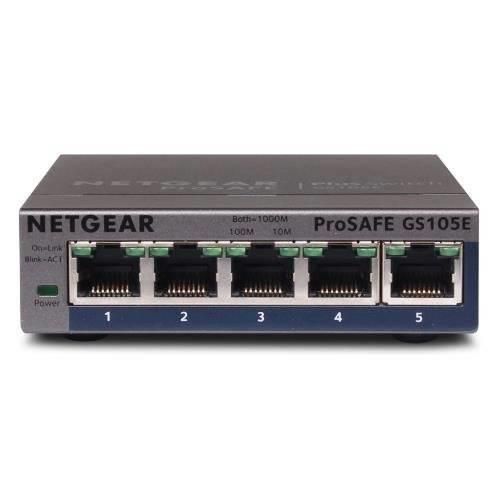 Коммутатор NETGEAR GS105E 5xGE, управляемый L2 (GS105E-200PES)
