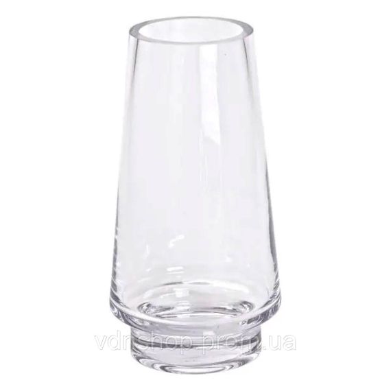 Скляна декоративна ваза для квітів 21 см прозора ваза для інтер'єру 1 л HP-10-21 | Зображення 1