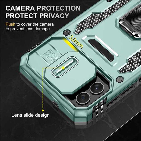 Ударостійкий чохол Camshield Army Ring для Samsung Galaxy A06 Зелений / Light Green | Зображення 3
