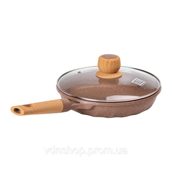 Алюмінієва сковорода 1,8 л мармурова з антипригарним покриттям Ø 24 см кавова MGC HP-4-423CO | Зображення 4