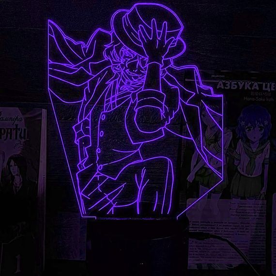 Акриловий світильник-нічник Чуя Накахара 3 синій tty-n002284