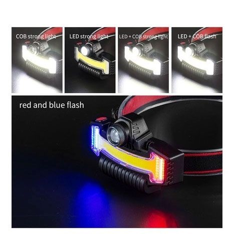 Led ліхтар на голову Bailong BL-W685-LTS+COB+RGB, Портативний світлодіодний налобний ліхтар UH-58 | Зображення 8