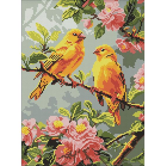 Алмазная мозаика "Весенние канарейки" ©art_selena_ua AMO8164, 30x40 см