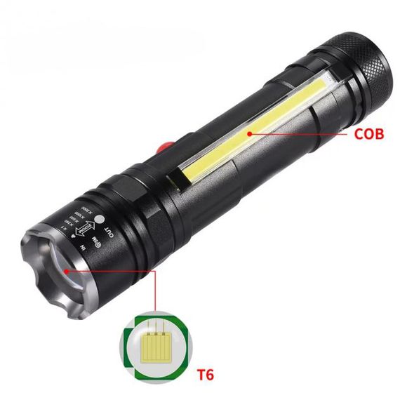 Зручний ручний ліхтар Police T6-26+T6+COB, Ліхтарик на USB зарядкою для дому, Ліхтарик на всі випадки UZ-92 | Зображення 1