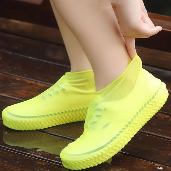 Багаторазові бахіли-чохли L (41-45 розмір) для взуття силіконові від води та бруду. Колір: жовтий FN-87 | Зображення 7