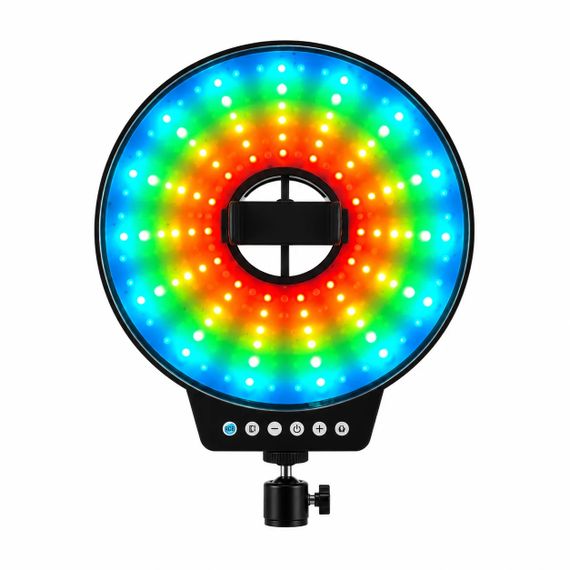 Світлодіодна LED лампа MJ-451 кільцева RGB 45 см зі  і пультом керування • Кільцева лампа MJ-451 для фото, відео, селфі, стримів, TikTok і зйомки контенту