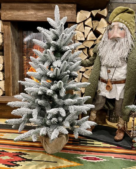 Ялинка Classic лита в мішковині 90 см засніжена | Зображення 1