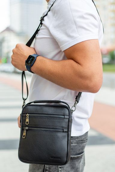 Шкіряна чоловіча сумка-барсетка через плече чорна Bexhill BX-14660 | Зображення 5