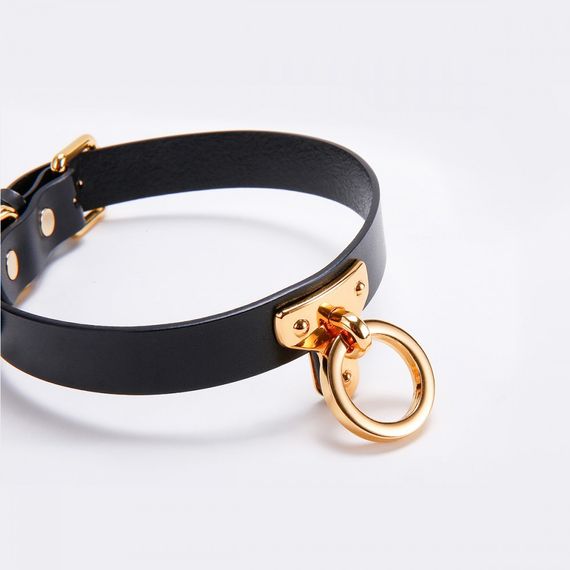 Нашийник-чокер з кільцем Шкіряний Leather Cosplay Choker UPKO | Зображення 1