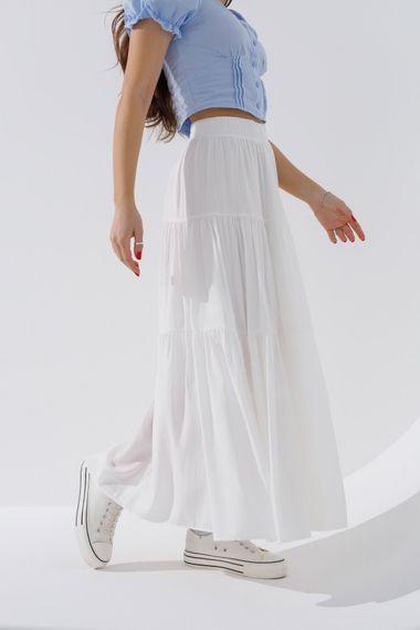 Спідниця однотонна жіноча 3301 One Size Білий shop (2000990509857)
