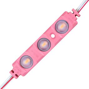 Светодиодный модуль BRT XG194 5630-3 led W 1,5W PINK, 12В, IP65 розовый с линзой полусфера