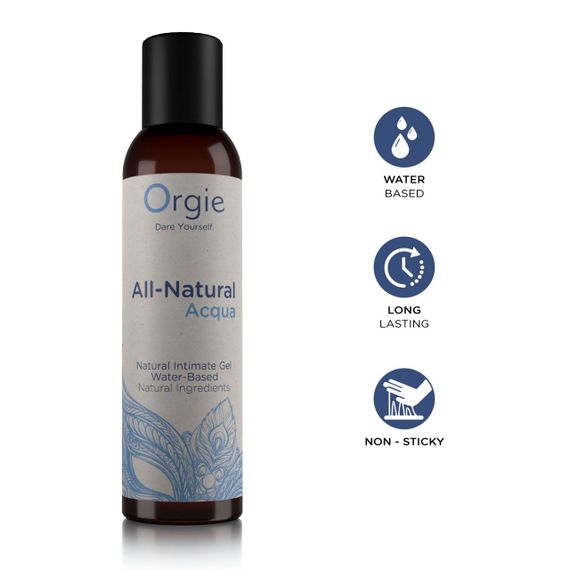 Лубрикант на водній основі Orgie All Natural Acqua, 150 мл, нелипкий, гладенький, натуральний склад Sex Aura | Зображення 2