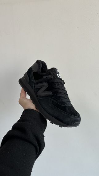 Кросівки зимові низькі New 574 Black Хутро , В'єтнам зима 4055 39 25 см | Зображення 3