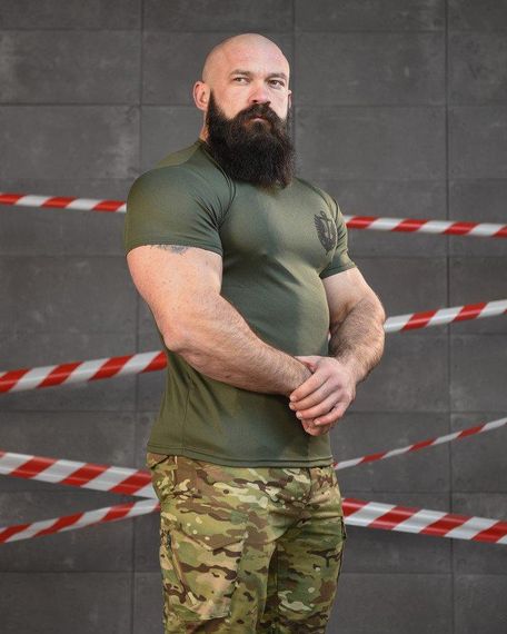 Тактична потоотводна футболка SABUR череп олива ВТ6557 | Зображення 2