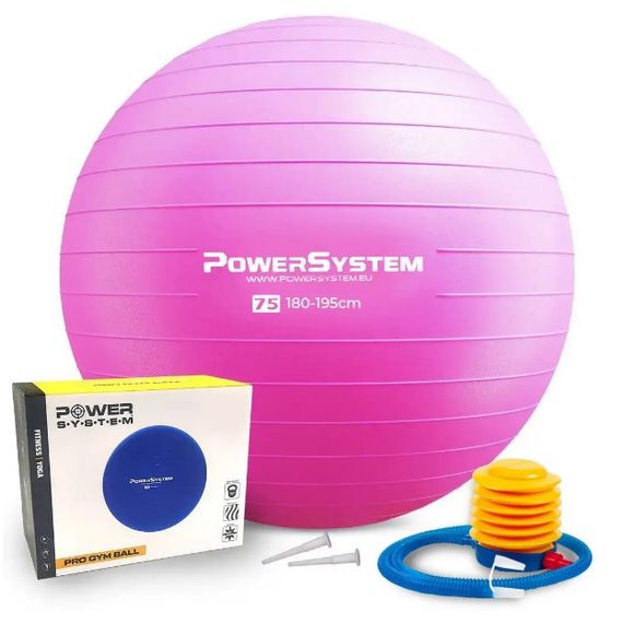 М'яч для фітнесу (фітбол) Power System PS-4013 Ø75 cm PRO Gymball Pink (4013PI-0)